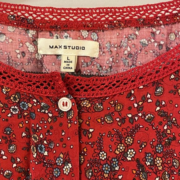 Max Studio Floral Tiered Midi Dress Size L - Picture 3 of 4